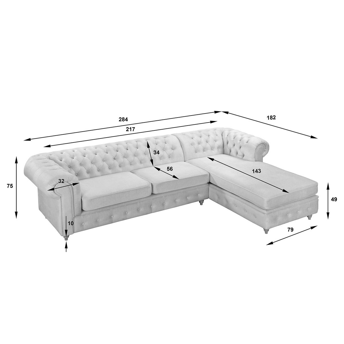 ECKSOFA Mikrofaser Hellgrau  - Hellgrau/Braun, Design, Holz/Textil (284/182cm) - P & B