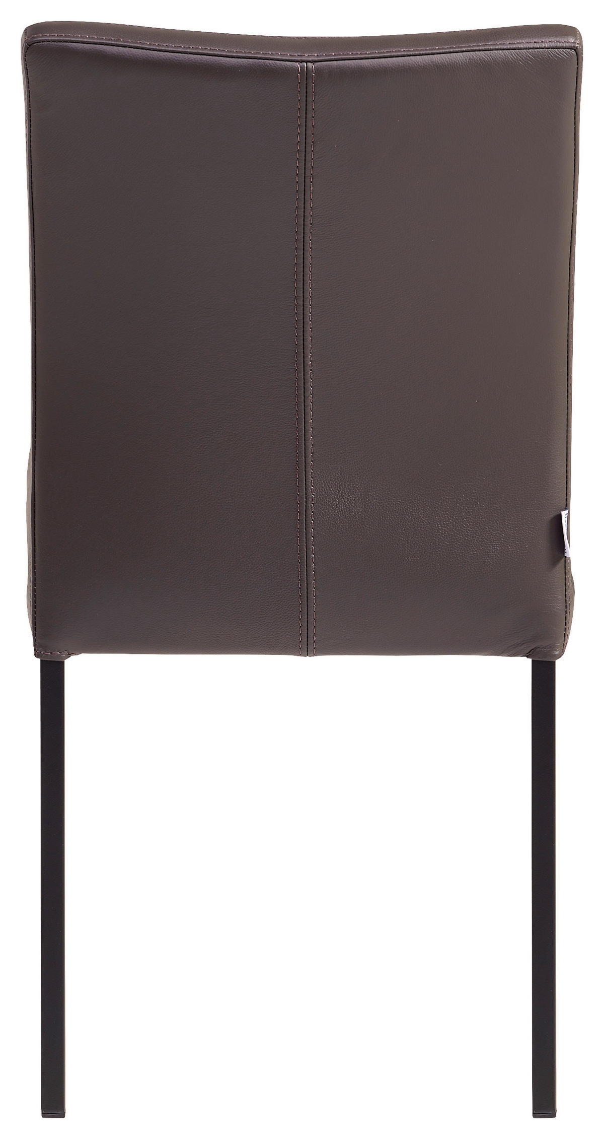 STUHL Echtleder Cappuccino  - Schwarz/Cappuccino, MODERN, Leder/Metall (45,5/86/57,5cm) - Livetastic