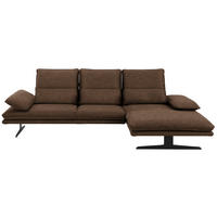 ECKSOFA in Mikrofaser Braun  291/164 cm  - Schwarz/Braun, Design, Textil/Metall (291/164cm) - Chilliano