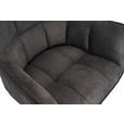 ARMLEHNSTUHL  Sitzfläche 360° drehbar, inklusive Armlehnen, automatische Rückholfunktion Mikrofaser  - Anthrazit/Schwarz, Design, Textil/Metall (65/85/63cm) - Novel