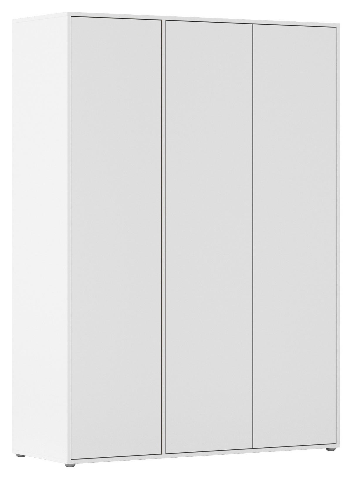 DREHTÜRENSCHRANK 140/194/53 cm,  in Weiß, 3-türig  - Weiß, MODERN, Holzwerkstoff (140/194/53cm) - Rauch Möbel