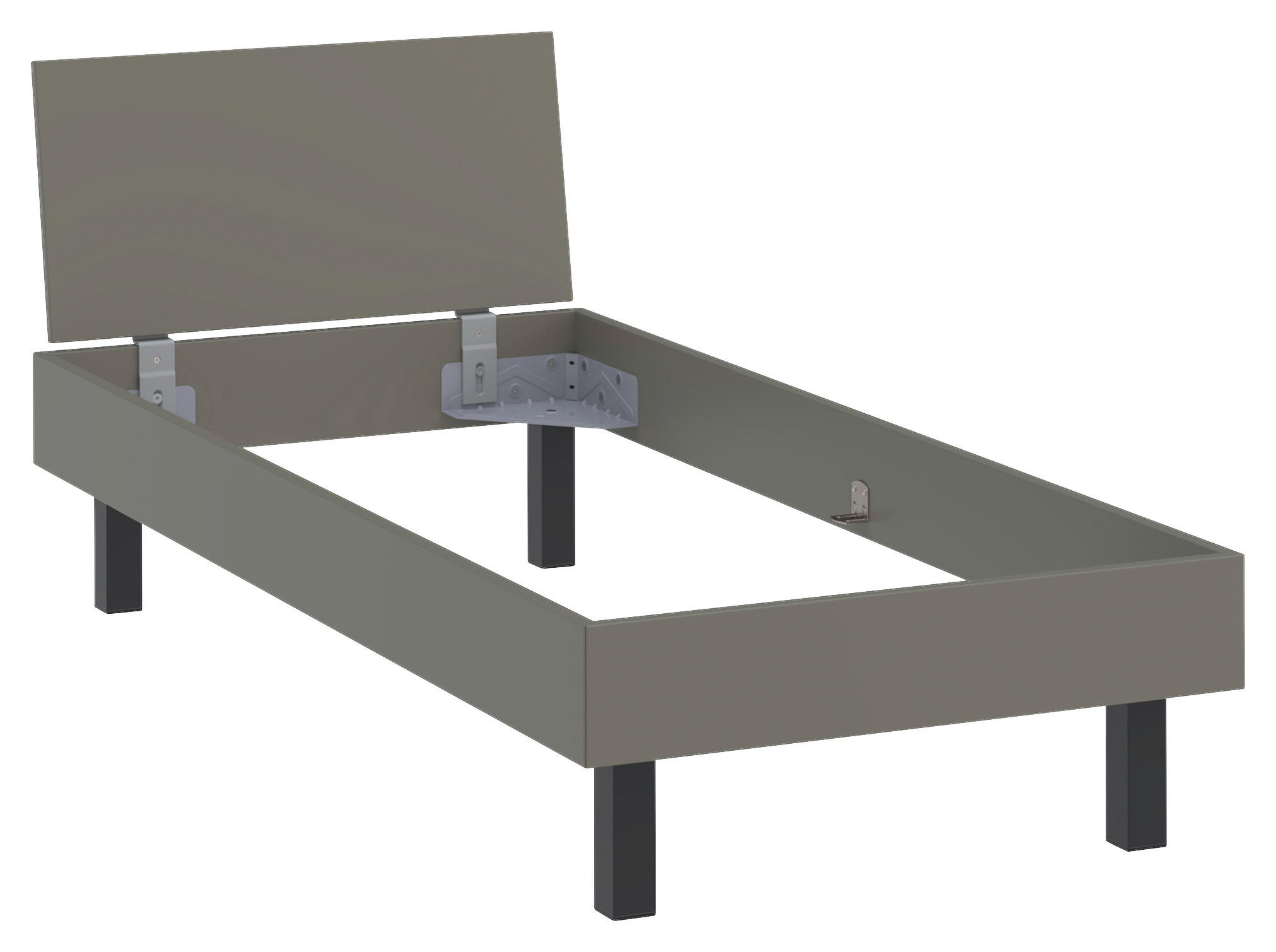 BETT Primolar 90/200 cm Grau, Grün  - Schwarz/Grau, Design, Metall (90/200cm) - Xora