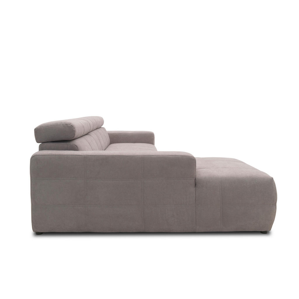 Thumbnail - Mid.you Ecksofa, Silber, Textil, Uni, 3-Sitzer, Ottomane links, L-Form, 285x175 cm, Made in EU, FSC Mix, Rücken echt, Wo...