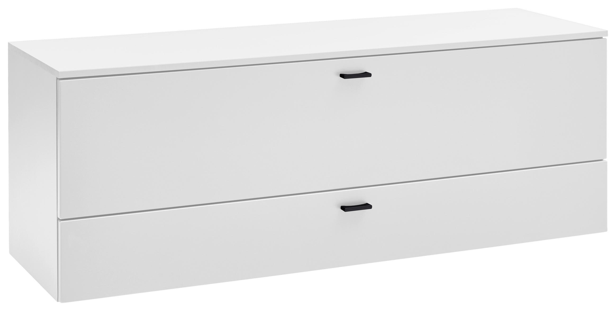 LOWBOARD 150,1/53,1/42 cm  - Weiss/Schwarz, Design, Holzwerkstoff/Metall (150,1/53,1/42cm) - Stylife