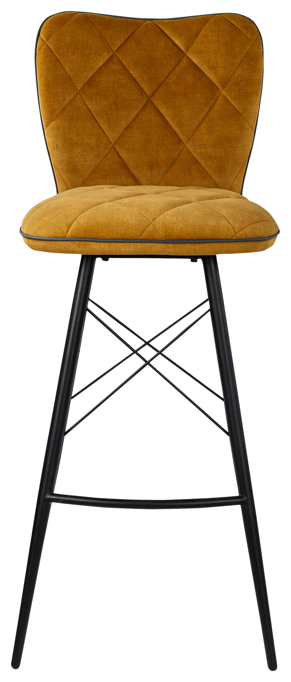 BARSKI STOL, rumena  - rumena/črna, Design, kovina/tekstil (44/107/53cm) - Hom`in