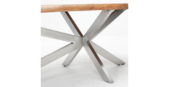 ESSTISCH - Edelstahlfarben/Akaziefarben, ROMANTIK / LANDHAUS, Holz/Metall (200/100/76cm) - Landscape