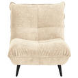 SESSEL in Mikrofaser Creme  - Creme/Schwarz, KONVENTIONELL, Textil/Metall (89/100/101cm) - Hom`in