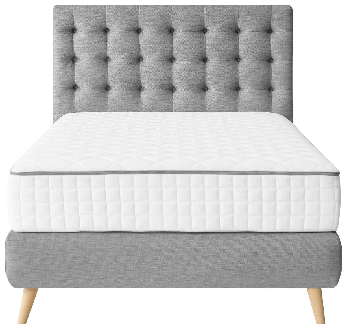 BOXSPRINGBETT 120/200 cm  in Hellgrau  - Hellgrau, Design, Holz/Textil (120/200cm) - Welnova