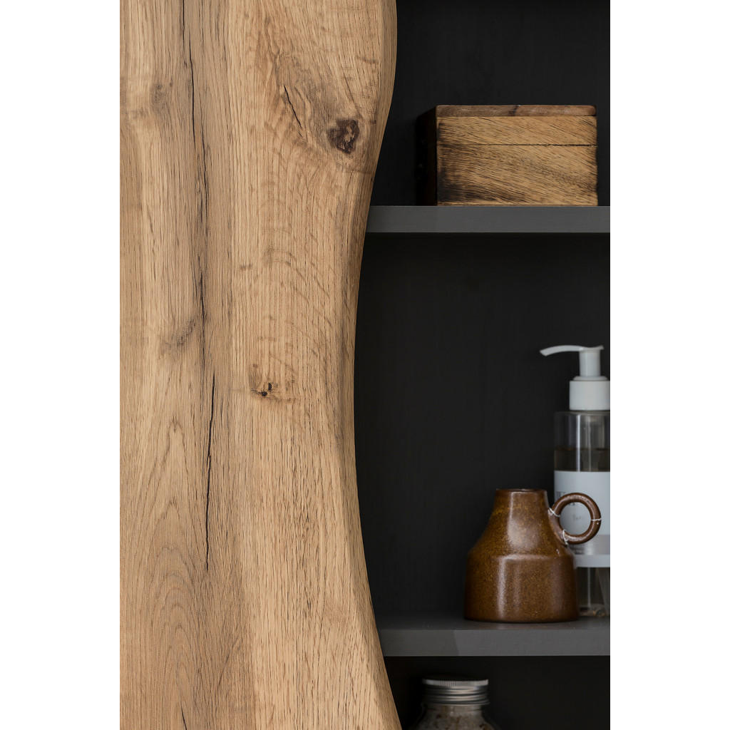Thumbnail - Xora Midischrank Bogen, Graphit, Holzwerkstoff, 8 Fächer, 60x130x35 cm, Made in Germany, Typenauswahl, hängend, stehend,...
