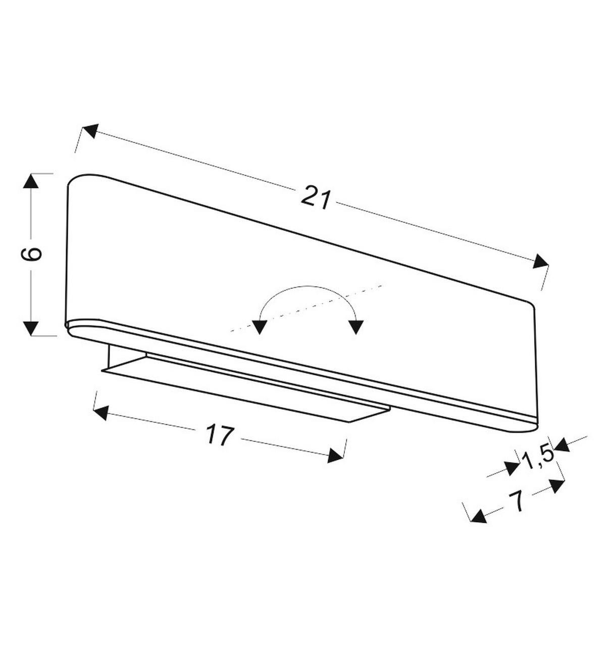 WANDLEUCHTE 21/7/6 cm   - Braun, Design, Kunststoff/Metall (21/7/6cm)