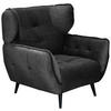 SESSEL in Mikrofaser Anthrazit  - Anthrazit/Schwarz, Modern, Textil/Metall (103/105/98cm) - MID.YOU