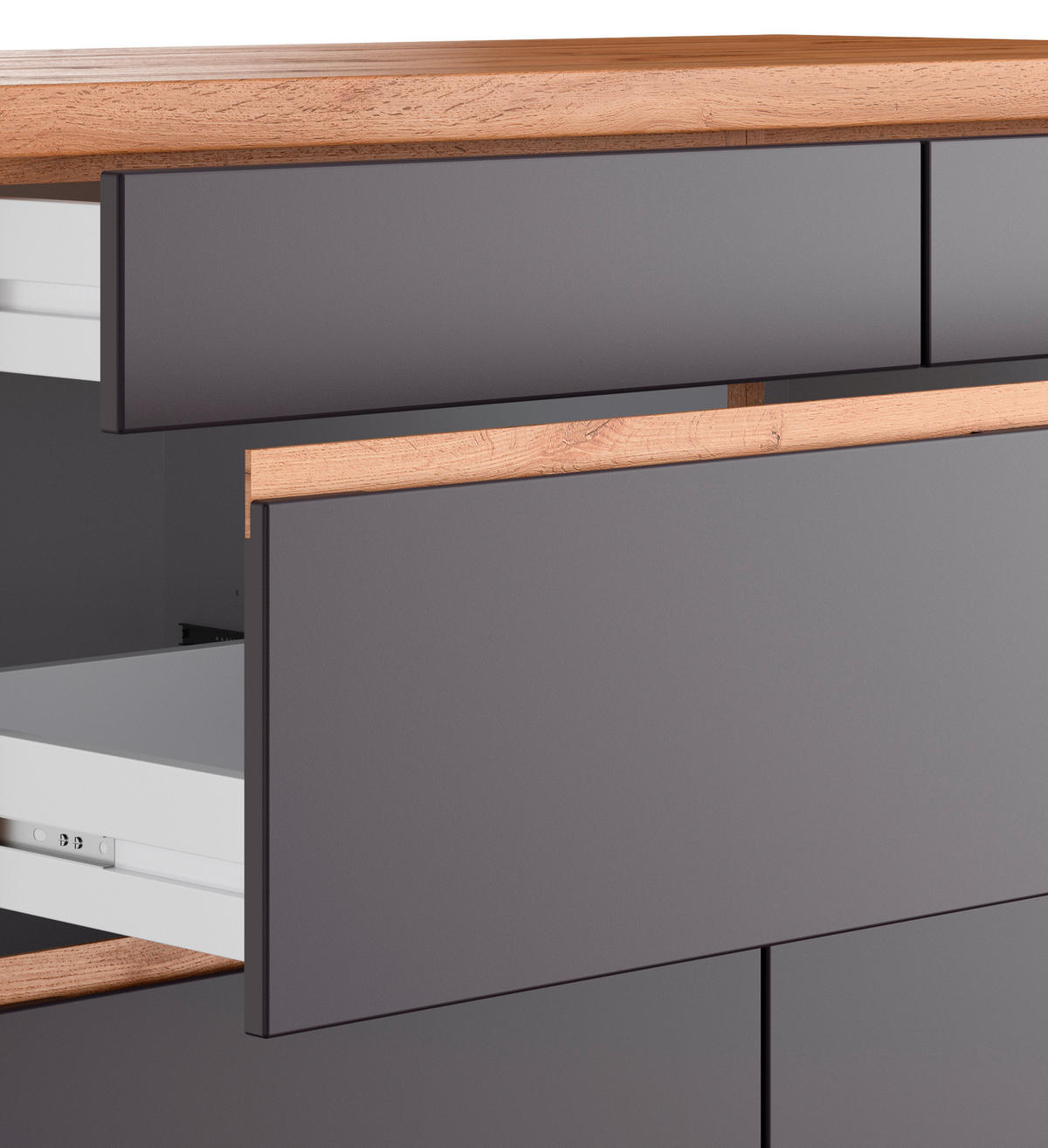 KÜCHENUNTERSCHRANK 180/86/60 cm  in Grau, Eiche Wotan  - Eiche Wotan/Grau, Design, Holzwerkstoff (180/86/60cm) - Held