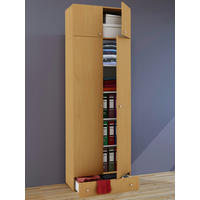 MEHRZWECKSCHRANK  in Buchefarben  - Silberfarben/Buchefarben, MODERN, Holzwerkstoff/Kunststoff (70/238/39cm) - MID.YOU