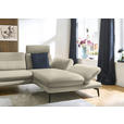 ECKSOFA in Echtleder Ecru  308/195 cm  - Ecru/Schwarz, Design, Leder/Metall (308/195cm) - Dieter Knoll