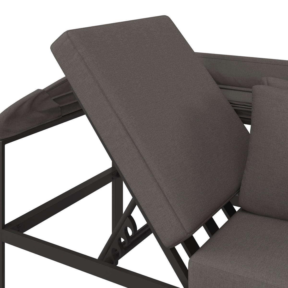 DINING-LOUNGESET Aluminium  - Anthrazit/Grau, MODERN, Glas/Textil (224/64/149/224cm) - Ambia Garden