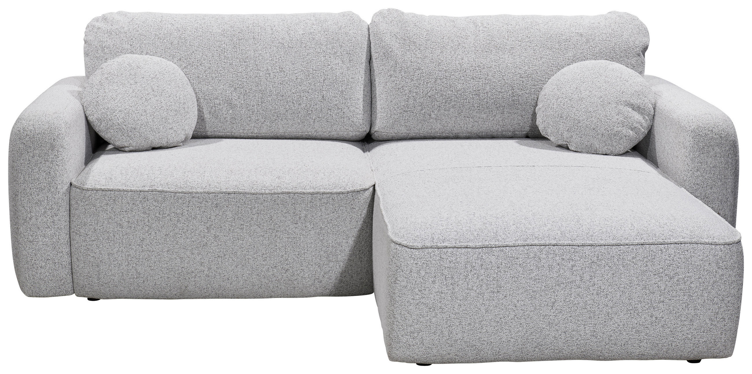 ECKSOFA Hellgrau Webstoff  - Hellgrau/Schwarz, KONVENTIONELL, Kunststoff/Textil (247/190cm) - MID.YOU