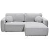 ECKSOFA in Webstoff Hellgrau  - Hellgrau/Schwarz, Konventionell, Kunststoff/Textil (247/190cm) - MID.YOU
