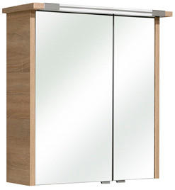 SPIEGELSCHRANK 65/72/20 cm  - Chromfarben/Eichefarben, Design, Glas/Holzwerkstoff (65/72/20cm) - Xora