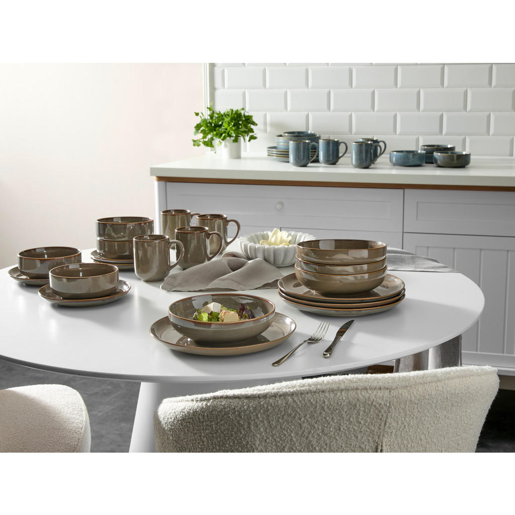 Thumbnail - Novel Kombiservice Marbella, Braun, Keramik, 20-teilig, Uni, 410 ml,700 ml, Lfgb, lebensmittelecht, Essen & Trinken, Ges...