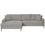 ECKSOFA - Hellgrau/Schwarz, KONVENTIONELL, Textil/Metall (173/276cm) - Carryhome