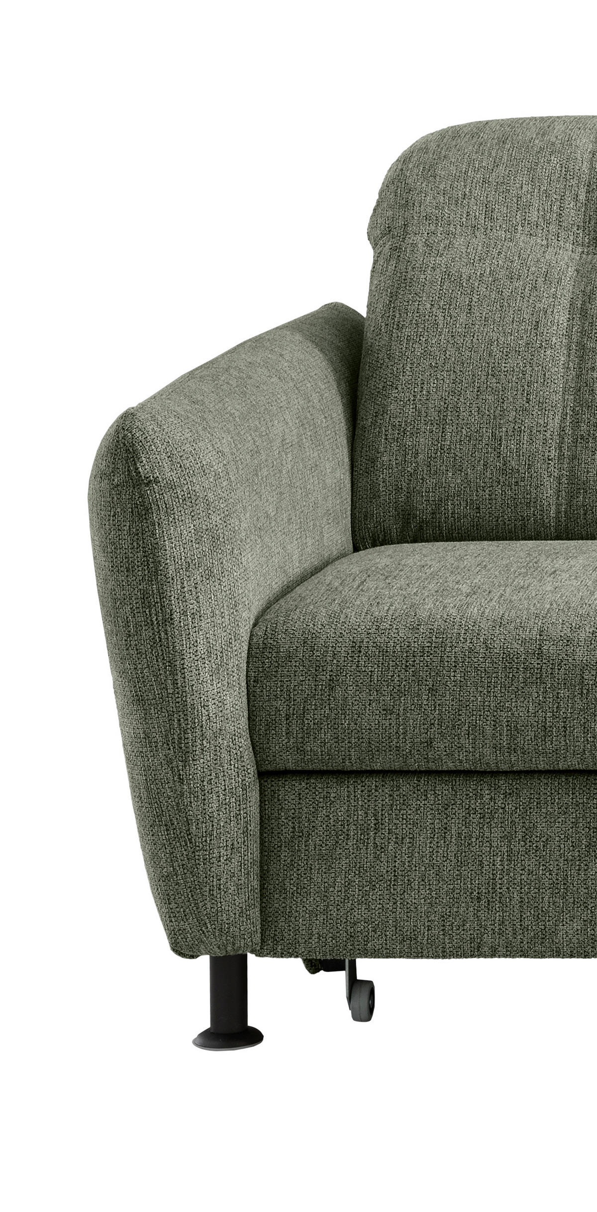 ECKSOFA in Chenille Grün  - Schwarz/Grün, Modern, Textil/Metall (267/184cm) - Livetastic