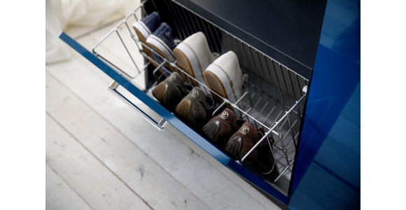 GARDEROBE 5-teilig in 222/201/35 cm - Anthrazit/Petrol, Design, Glas/Holzwerkstoff (222/201/35cm) - Moderano