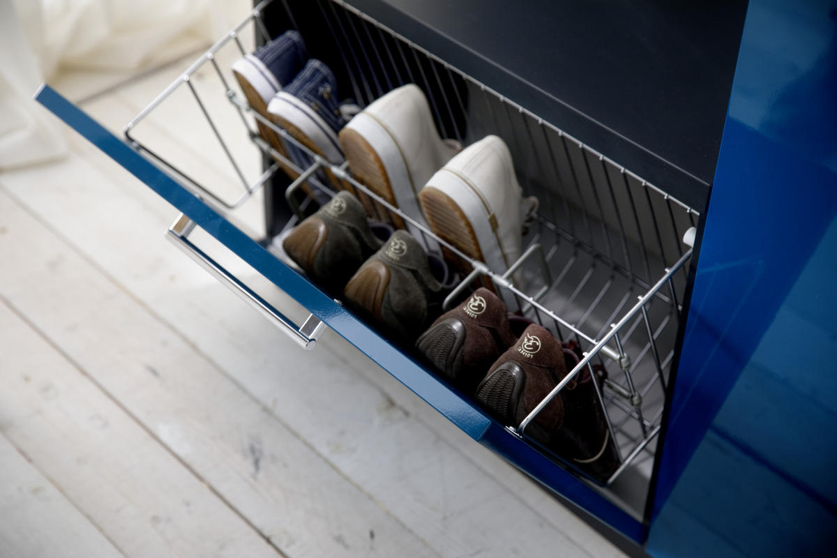 GARDEROBE 5-teilig  in 222/201/35 cm  - Anthrazit/Petrol, Design, Glas/Holzwerkstoff (222/201/35cm) - Moderano