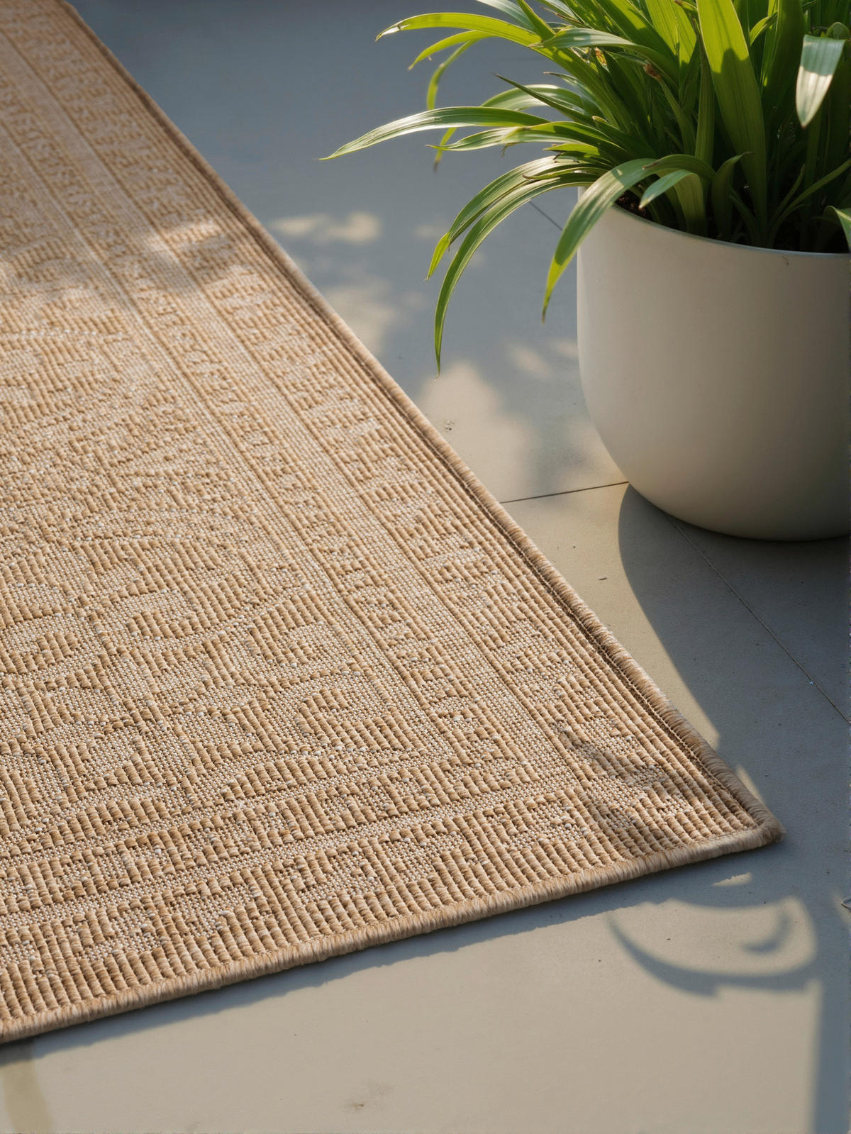 OUTDOORTEPPICH 120/170 cm Duet Weiß, Sandfarben  - Sandfarben/Weiß, Design, Kunststoff (120/170cm)