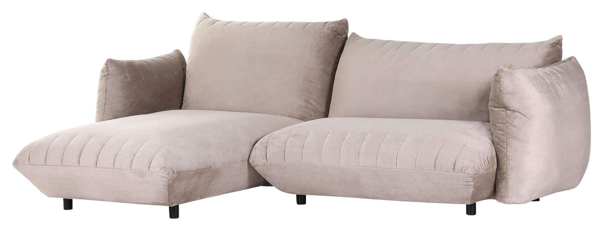HÖRNSOFFA i plysch beige  - beige/svart, Klassisk, textil/plast (170/270cm) - MID.YOU