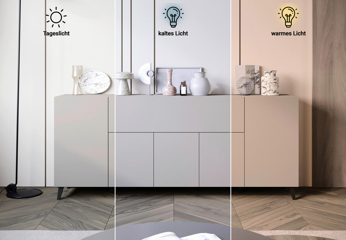 SIDEBOARD  180/76/37,5 cm  - Kaschmir/Beige, Design, Holzwerkstoff/Kunststoff (180/76/37,5cm) - P & B