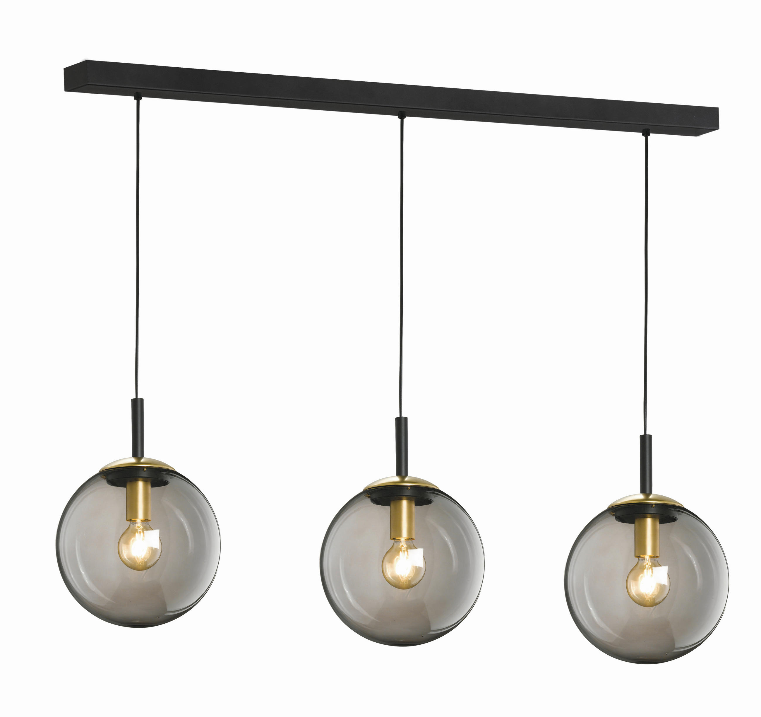 PENDELLEUCHTE 25/110/150 cm  - Klar/Schwarz, Trend, Glas/Metall (25/110/150cm) - Fischer & Honsel