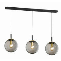 PENDELLAMPA Dini 25/110/150 cm  - klar/svart, Trend, metall/glas (25/110/150cm) - Fischer & Honsel