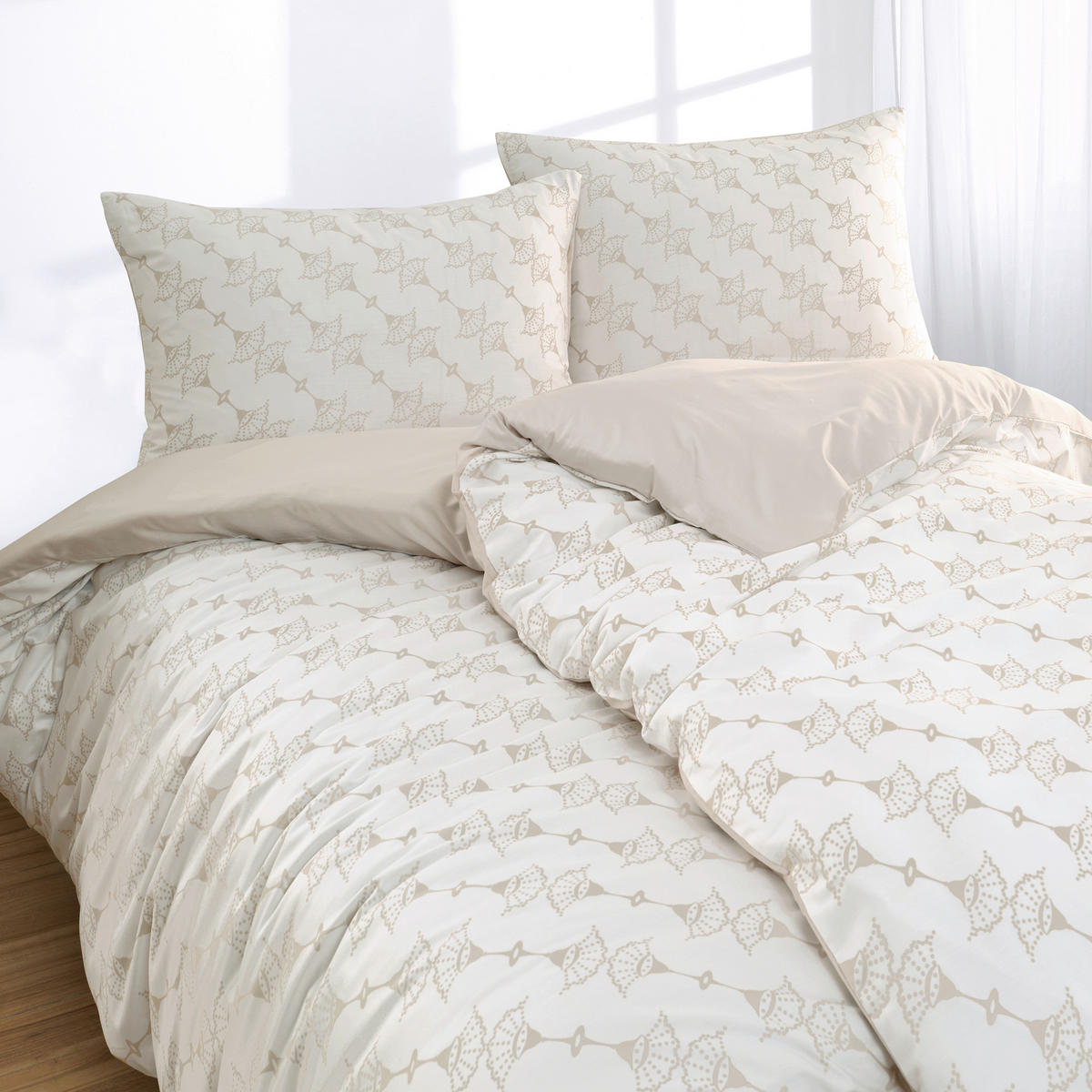 BETTWÄSCHE Satin 140/200 cm  - Beige, KONVENTIONELL, Textil (140/200cm) - Florella