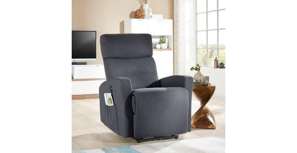 FERNSEHSESSEL in Webstoff Anthrazit - Anthrazit/Weiß, KONVENTIONELL, Textil/Metall (76/87-102/93-156cm) - Carryhome