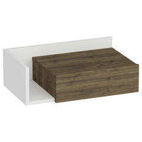 NACHTSCHRANK 60/21,4/35 cm  - Walnussfarben/Weiß, Design, Holzwerkstoff (60/21,4/35cm) - MID.YOU