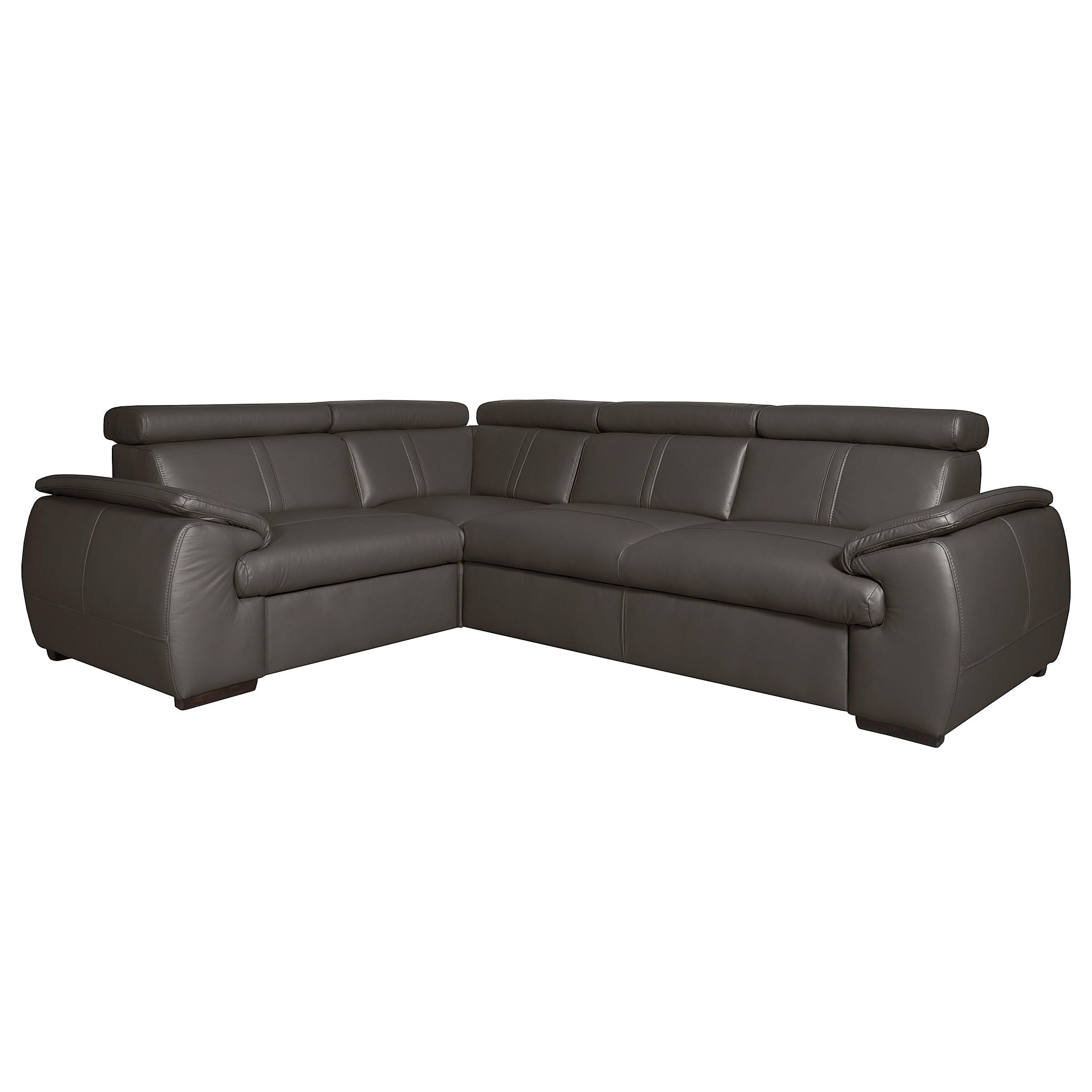 ECKSOFA  in Echtleder Dunkelbraun  193/265 cm  - Wengefarben/Dunkelbraun, Design, Leder/Holz (193/265cm) - Livetastic