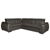 ECKSOFA  in Echtleder Dunkelbraun  193/265 cm  - Wengefarben/Dunkelbraun, Design, Leder/Holz (193/265cm) - Livetastic
