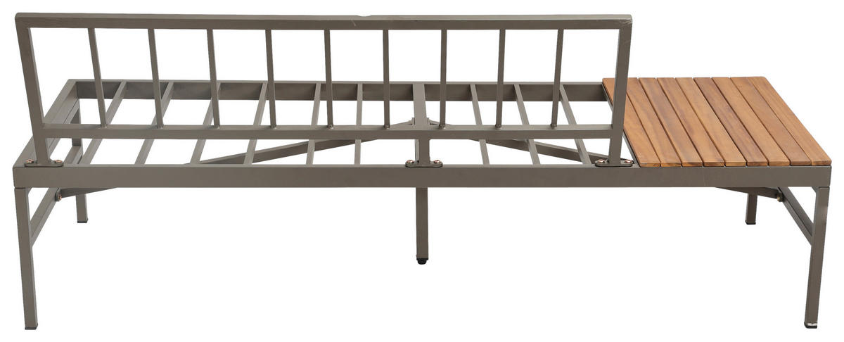 LOUNGEGARNITUR   57/35/57 cm Akazie vollmassiv Aluminium  - Beige/Beigebraun, MODERN, Holz/Textil (57/35/57cm) - Ambia Garden