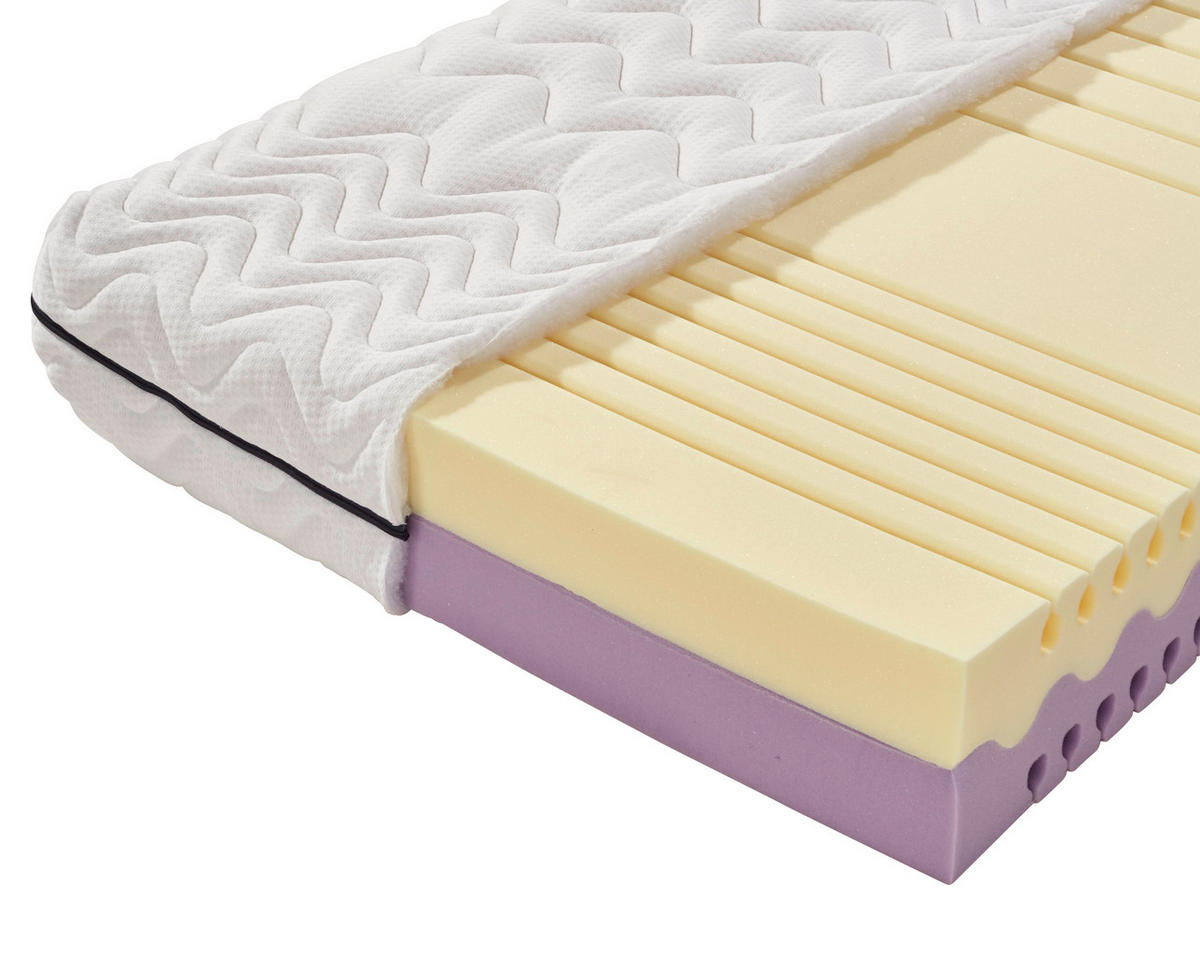 WENDEMATRATZE 90/200 cm Höhe ca. 20 cm 7 -Zonen - Weiß, MODERN, Textil (90/200cm) - Livetastic