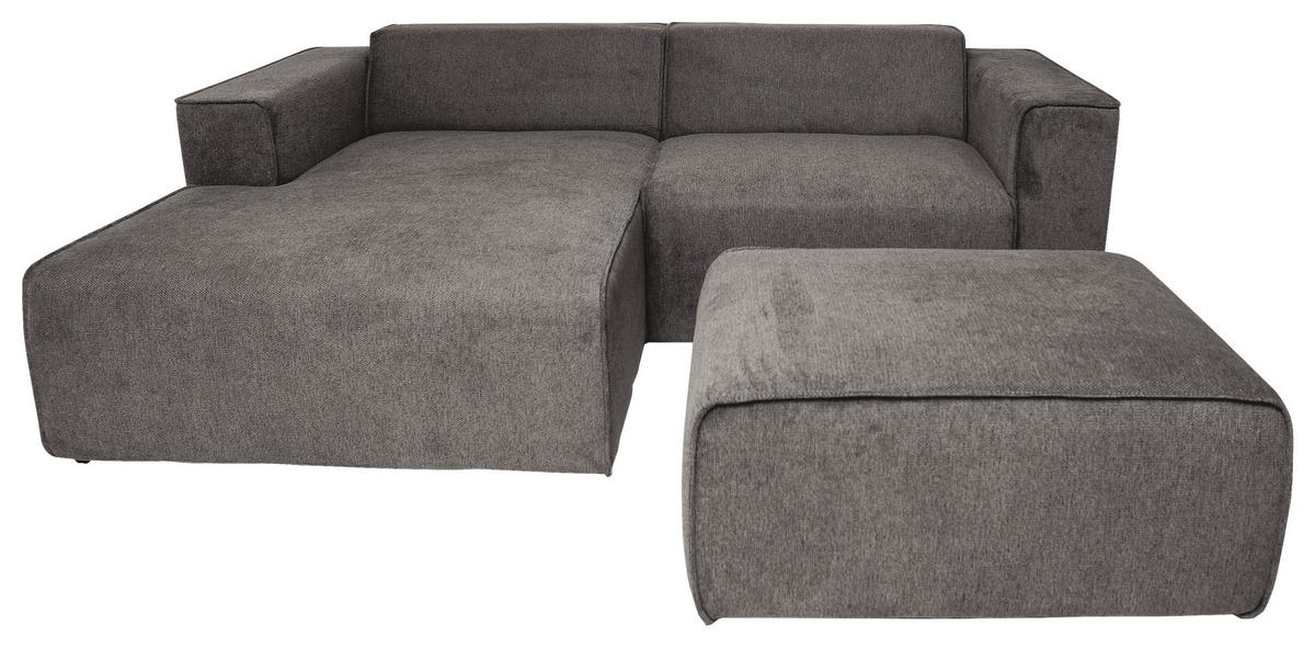 ECKSOFA Grau Struktur  - Schwarz/Grau, Design, Kunststoff/Textil (161/234cm) - P & B