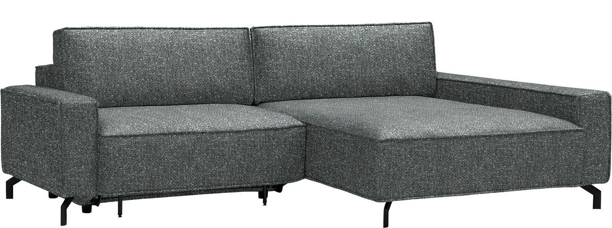 ECKSOFA  in Mikrofaser Graugrün  246/164 cm  - Schwarz/Graugrün, Design, Textil (246/164cm) - Sedda