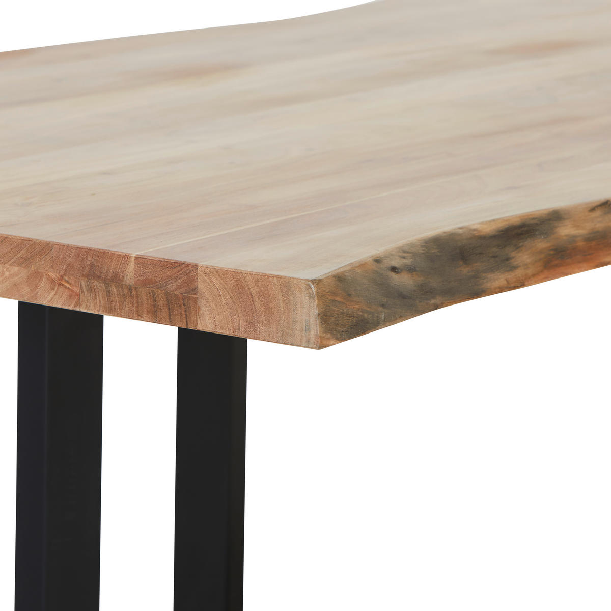 JEDÁLENSKÝ STÔL, akácia, čierna, farba akácie, 200/100/76 cm - čierna/farba akácie, Lifestyle, kov/drevo (200/100/76cm) - Landscape