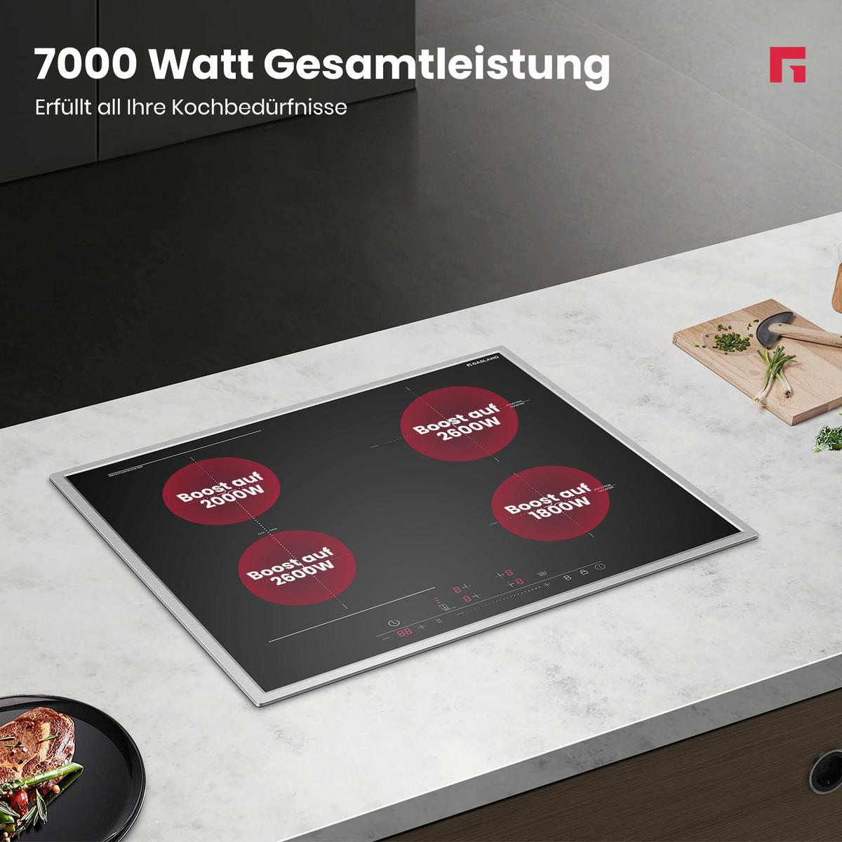 INDUKTIONSKOCHFELD  - Schwarz, Trend, Glas (93/71/26cm)