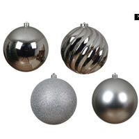 CHRISTBAUMKUGEL-SET  - Silberfarben (14,00/14,00/14,00cm) - X-Mas