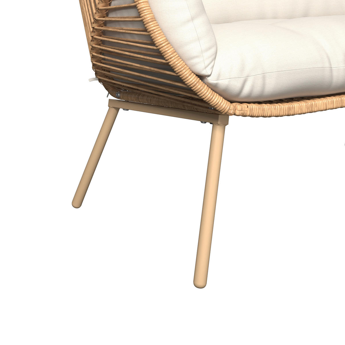 GARTENMUSCHEL 146/136/83 cm  - Beige/Naturfarben, Modern, Kunststoff/Textil (146/136/83cm) - Ambia Garden