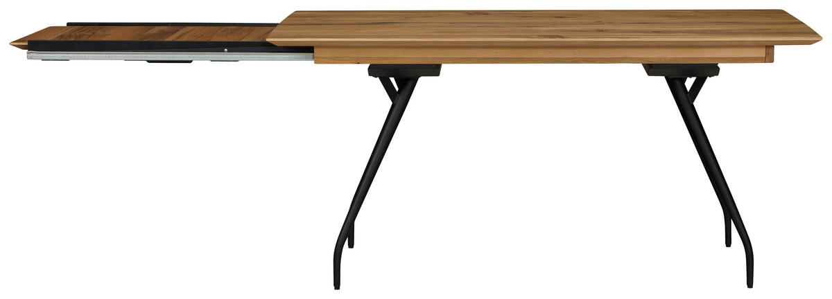 AUSZIEHTISCH Eichefarben, Bronzefarben rechteckig  ausziehbar, in verschiedenen Größen erhältlich  - Eichefarben/Schwarz, Design, Holz/Holzwerkstoff (160(210)/90/76cm) - Moderano
