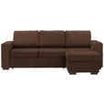 ECKSOFA  in Velours Braun  244/157 cm  - Schwarz/Braun, Design, Kunststoff/Textil (244/157cm) - Carryhome