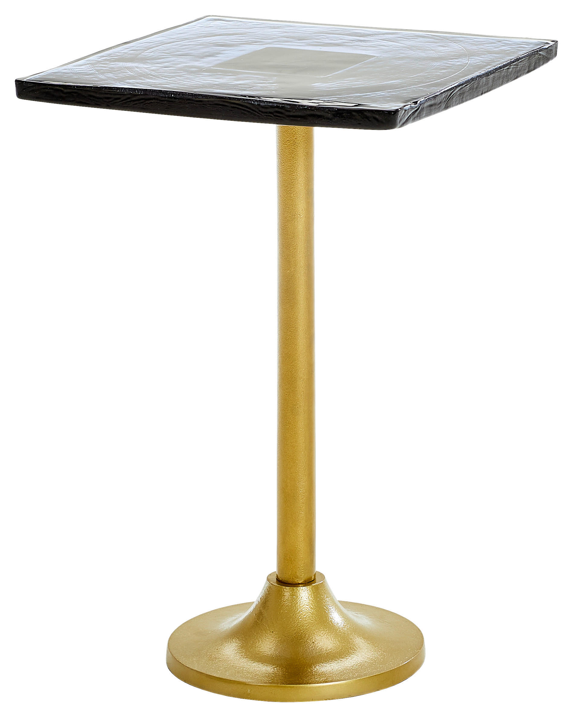 BEISTELLTISCH 35,5/35,5/51 cm Grau, Messingfarben quadratisch  - Messingfarben/Grau, Design, Glas/Metall (35,5/35,5/51cm) - Ambia Home