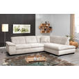 ECKSOFA in Cord Creme  - Creme/Schwarz, Design, Textil/Metall (313/242cm) - Xora