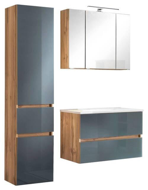 BADEZIMMER 120 cm  - Eichefarben/Weiß, KONVENTIONELL, Glas/Holzwerkstoff (120cm) - Held